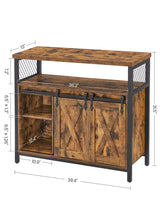 Songmics Home Brown Buff Sideboard Storage with Sliding Doors image 4