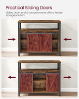 Songmics Home Brown Buff Sideboard Storage with Sliding Doors image 8