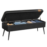 Songmics Home Mid-Century Ink Black Ottoman Storage Bench image 3