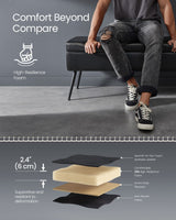 Songmics Home Mid-Century Ink Black Ottoman Storage Bench image 8