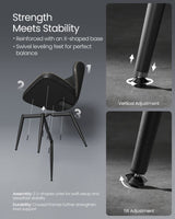 Songmics Home Mid-Century Modern Black Dining Chairs Set, 2-pk image 3