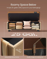 Songmics Home Mid-Century Modern Brown Storage Ottoman image 3