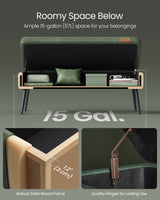 Songmics Home Modern Forest Green Ottoman Storage Bench image 6