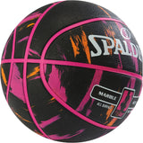 Spalding Marble Series 4Her Outdoor Rubber Basketball, Size 6 (28.5-in), Black/Pink, image 3