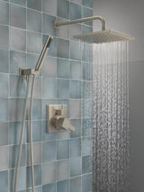 Square Shower Head Set, Rain Shower Head and Handle Set Made of Brushed Nickel Material, Valve Cover Kit, 10 Inches, Stainless Steel image 2