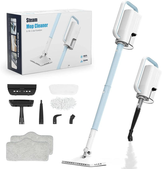 Steam Cleaner, 6 In1 Rotated Steam Mop Cleaner with 2 Modes, 2 Microfiber Pads, 400ML Removable Tank, 23FT Power Cable, Detachable Steam Mops...