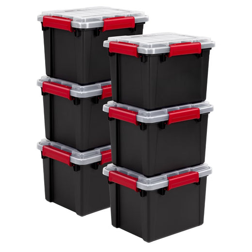 Sterilite 20 Quart Gasket Seal Latch Tote, 6-pack