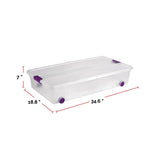 Sterilite ClearView Latch Wheeled Underbed Storage Box, 57-L image 3