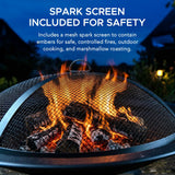 Sunjoy Genesee Round Fire Pit, Black image 7