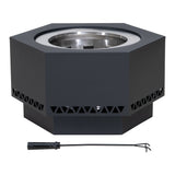 Sunjoy Hexagonal Low Smoke Stainless Steel Fire Pit, 26-in