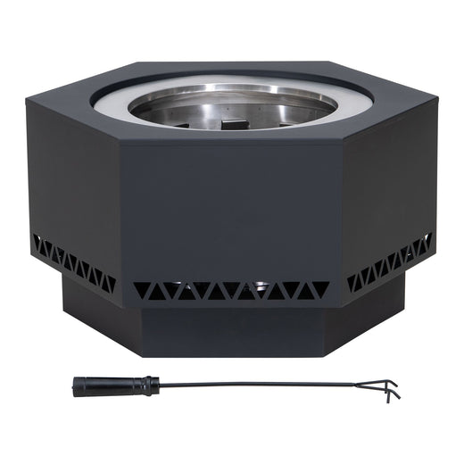 Sunjoy Lawrence Hexagonal Low Smoke Firepit, 28-in