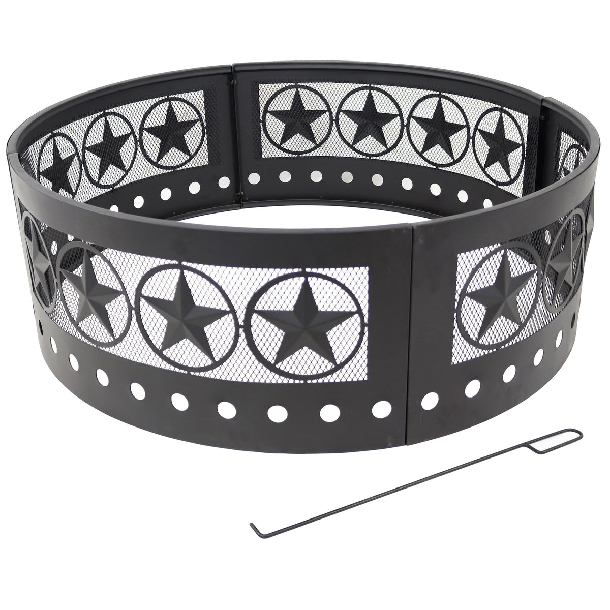 Sunnydaze Décor Heavy-Duty Steel Cut Out Campfire Ring, 36-in