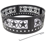 Sunnydaze Décor Heavy-Duty Steel Cut Out Campfire Ring, 36-in
