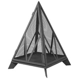 Sunnydaze Decor Majestic Pyramid Steel Fire Pit, Black image 4