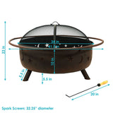 Sunnydaze Décor Steel Cosmic Fire Pit, Extra-Large, 42-in image 5