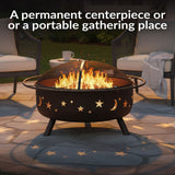 Sunnydaze Décor Steel Cosmic Fire Pit, Extra-Large, 42-in image 6