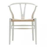 Take Me Home Wishbone Wood Dining Chair with Woven Seat, White image 2
