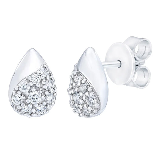 Teardrop Shaped Round Brilliant Diamond Earrings (0.32 Ctw) for Garage and Travel