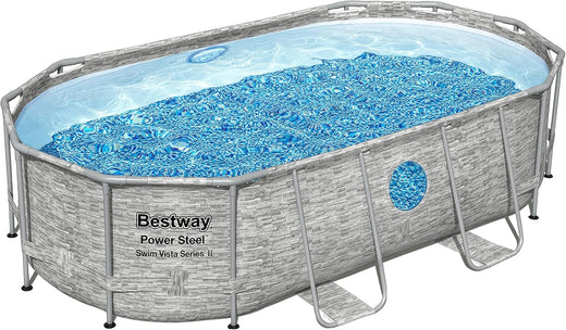 The Robust Steel Swimming Pool "horizon Series Ii" - A 14 Feet X 8 Feet 2 Inches X 39.5 Inches Outdoor Above-ground Pool Package, Equipped...