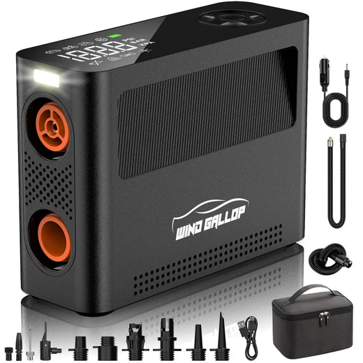 Tire Inflator Portable Air Compressor, Rechargeable Electric Paddle Board Pump 150PSI, 3X Faster Inflation 9 Pump Modes,auto Air Pump for Car...