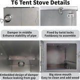 Titanium Alloy Tent Wood Stove for Camping, 2 Kilograms, Foldable, Lightweight and Compact Portable Heat Tent Stove, Comes with A 2.2-meter... image 3