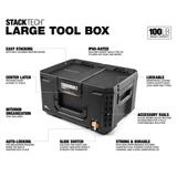 ToughBuilt StackTech Middle Portable Modular Plastic/Metal Tool Box with Inner Tray, IP65-Rated, Black image 2