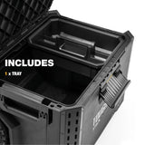 ToughBuilt StackTech Portable Modular Plastic/Metal Rolling Tool Box with Handle and Inner Tray, IP65-Rated, Black image 2