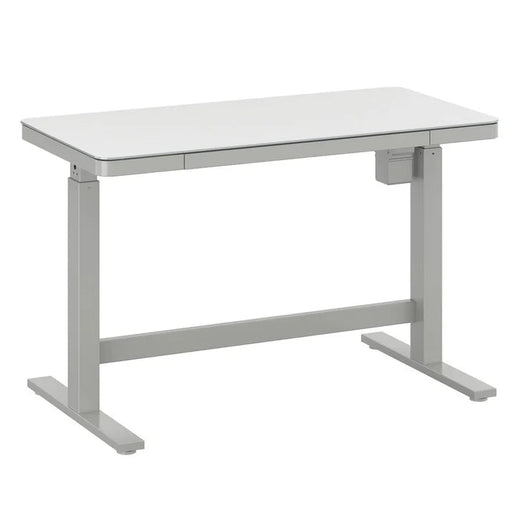Tresanti Tessa 119.4 Cm (47 In.) Adjustable Height Desk with LED Lighting, White for Home Office