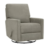 True Innovations Paxley Ii Grey Fabric Swivel Glider Recliner for Home Organization