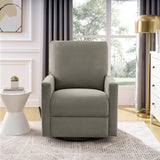 True Innovations Paxley Ii Grey Fabric Swivel Glider Recliner for Home Organization image 4