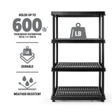 TuffStore 4-Shelf Resin/Plastic Storage Rack/Shelving Unit, 36 x 18 x 54-in image 6