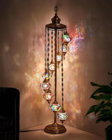 Turkish Moroccan Mosaic Floor Lamp, with 9 Lampshades and 6 Feet in Height - A Tafini-style Standing Decorative Bohemian-style Lamp, Equipped... image 2