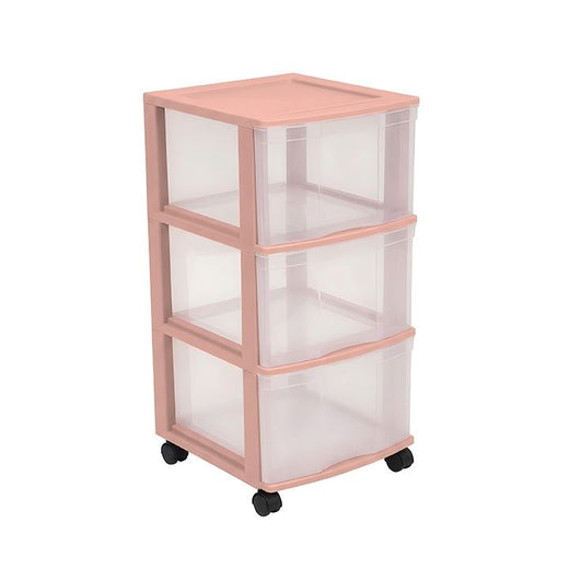 Type A 3-Drawer Storage Tower, Pink