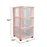 Type A 3-Drawer Storage Tower, Pink image 3