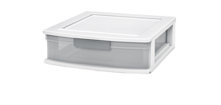 type A Element Clear White Frame Single Storage Drawer, 5-in