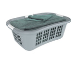 type A Hip Hugger Laundry Basket, 25.7 x 17.7 x 9.3-in, Grey image 2