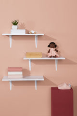 type A Wooden Floating Wall Shelf Board, White, 12 x 24-in image 3