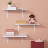 type A Wooden Floating Wall Shelf Board, White, 12 x 24-in image 4