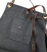 Vermont Castings Adjustable Canvas & Leather BBQ Grilling Apron with Pockets, Grey image 3