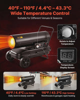 Vevor 125000 BTU Forced Air Kerosene Diesel Heater, Portable Torpedo Space Heater with Wheels Adjustable Temp, Blower-type For... image 3