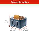 Vida 4-Slice Toaster with Extra-Wide Slots, Bluefin image 2