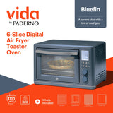 Vida by PADERNO Digital Multi-Functional Air Fryer Toaster Oven with 11 Pre-Set Functions, Bluefin, 6-Slices image 7