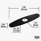 VIGO Kitchen Sink Faucet Hole Cover Deck Plate For 1 or 3 Hole, Matte Black, 10-in image 8