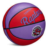 Wilson NBA Toronto Raptors Kids' Mini Outdoor Basketball, Size 3 (22.5-in), Purple/Red image 2